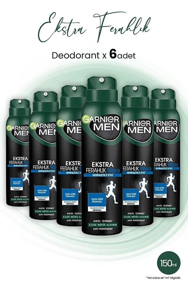 Men Ekstra Ferahlık 96h Deodorant 150 ml X 6 Adet - 1