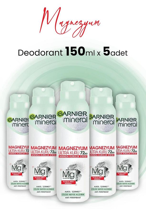 Magnezyum Ultra Kuru 72h Deodorant Sprey 150 ml X 5 Adet - 1