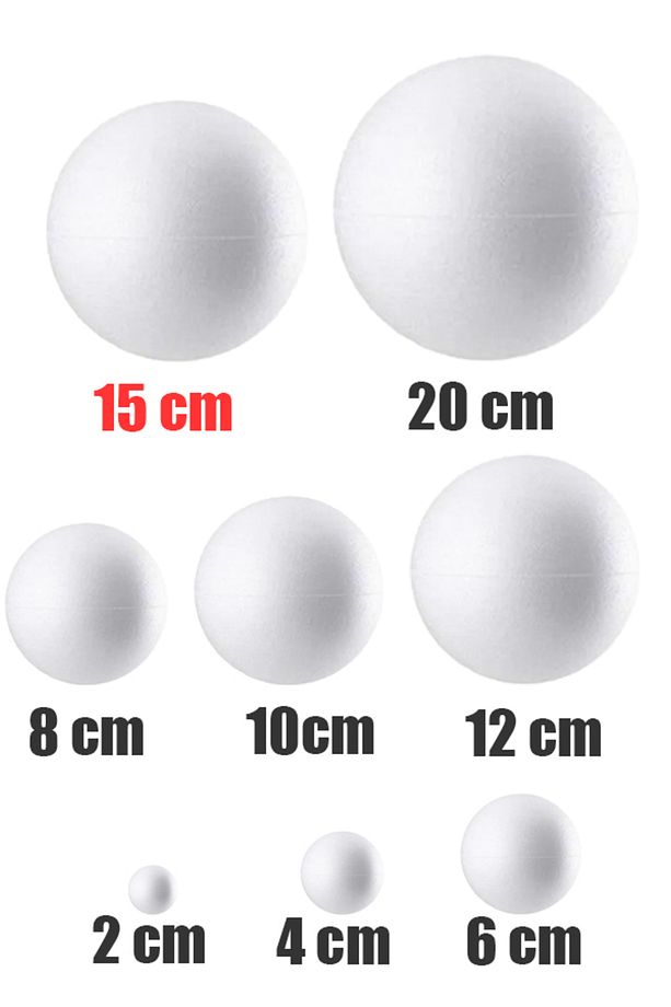 Strafor Top 15 CM Köpük Top Kapı Süsü Gezegen Sistemi Strafor Köpük Top 15cm 1 ADET - 1