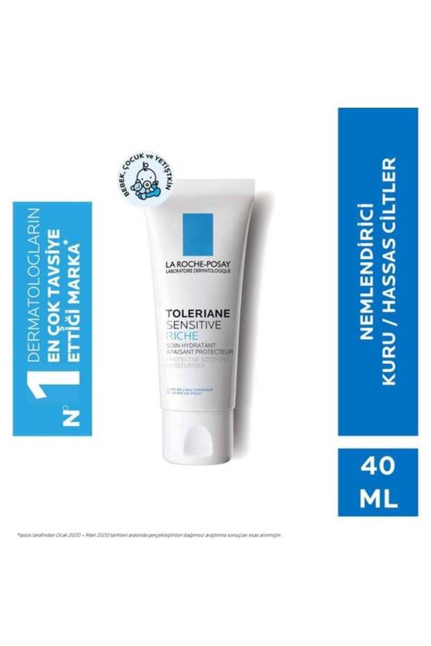 Toleriane Sensitive Rich 40ml Face Cream - Moisturizing Soothing for Dry and Sensitive Skin