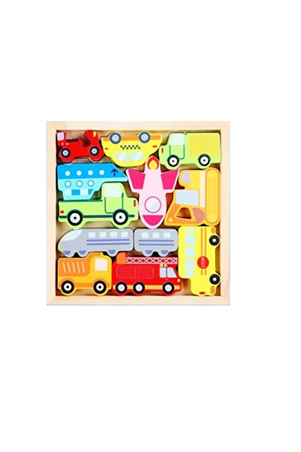 Wooden Cartoon 3D Jigsaw Puzzle Montessori Cognitive Matching
