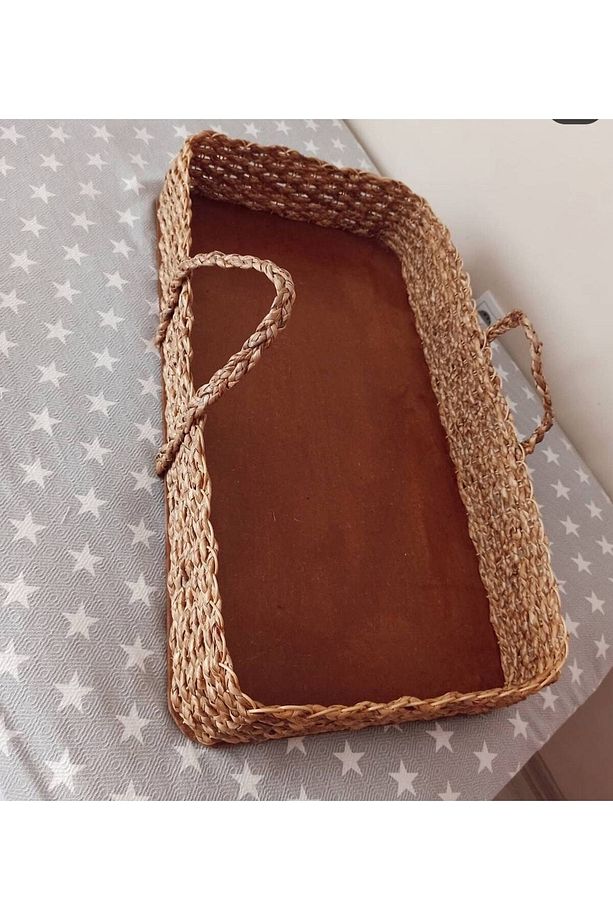 Hasır Bambu Rattan Puset Bebek Bezi Değiştirme Puset ( Minder Yastık Dahil Değildir) - 8