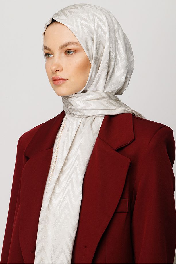 Zikzak Desen Parlak Jakar Şal - 6