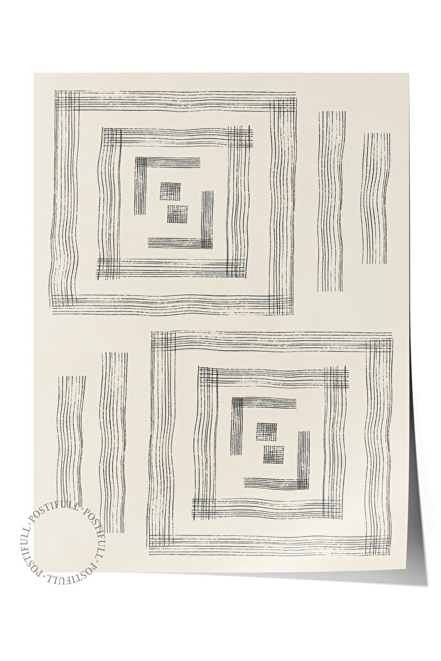 Black and White Abstract Themed Wall Poster, Modern Frameless Poster - Bedroom, Living Room Wall Decor