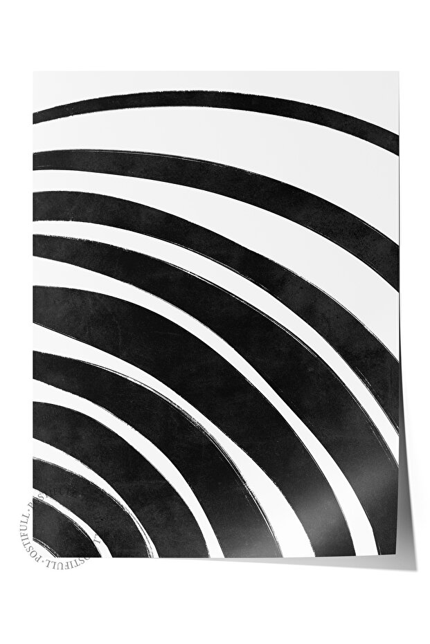 Black and White Abstract Themed Wall Poster, Modern Frameless Poster - Bedroom, Living Room Wall Decor