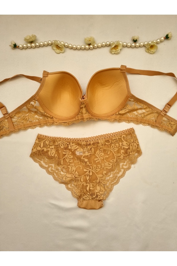 طقم حمالة صدر بدون حشوة على شكل حرف C - 2