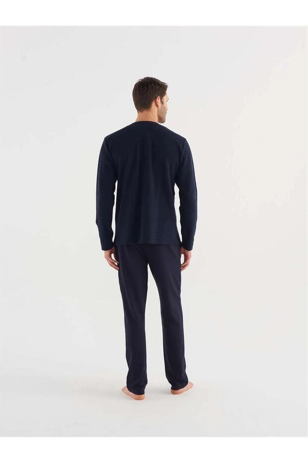 Mod 3739 Yarım Düğmeli Pijama Takım - 3
