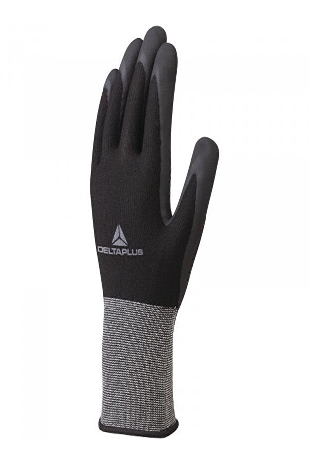 VE724NO Polyester Spandex Örme Dotlu Nitril Kaplı İş Eldiveni - 1