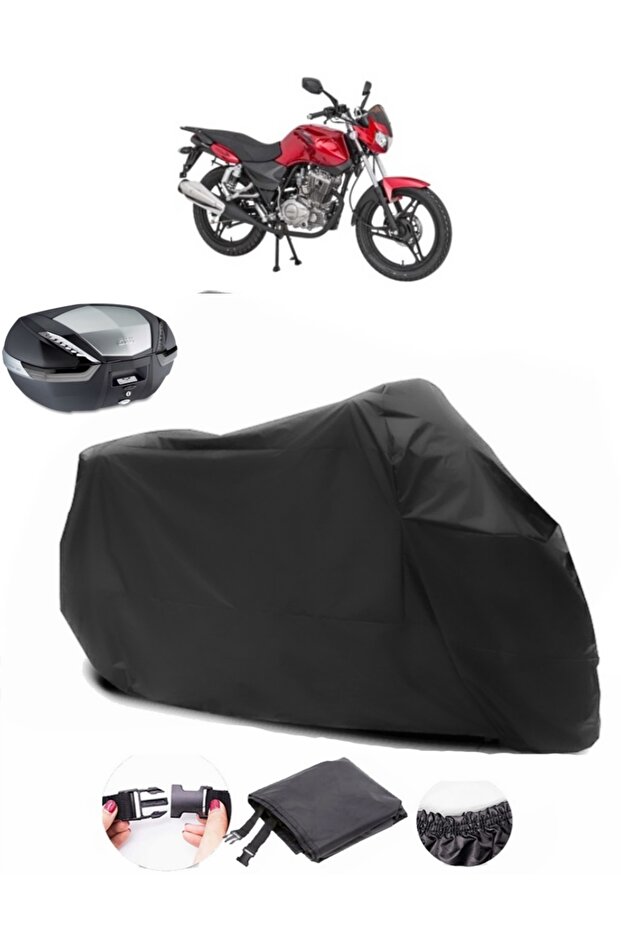 Black Mondial 125 Mh Drift Rear Bag Compatible Tarpaulin Motorcycle Tarpaulin (Lock Compatible)