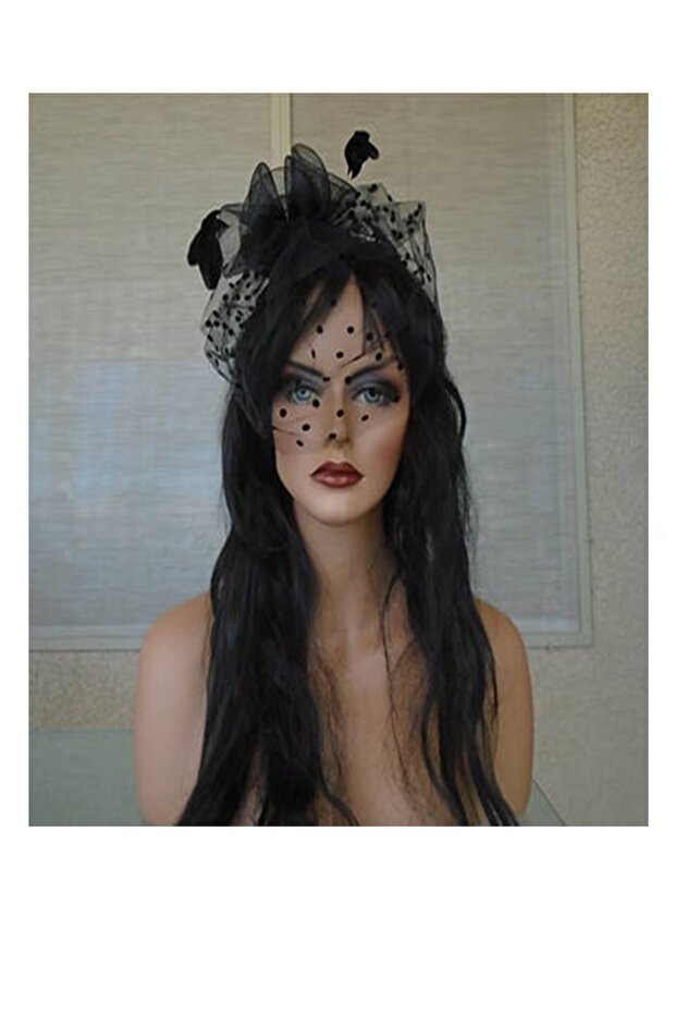 BLACK WEDDING HAT BRIDAL WEDDING HAT BLACK VULET