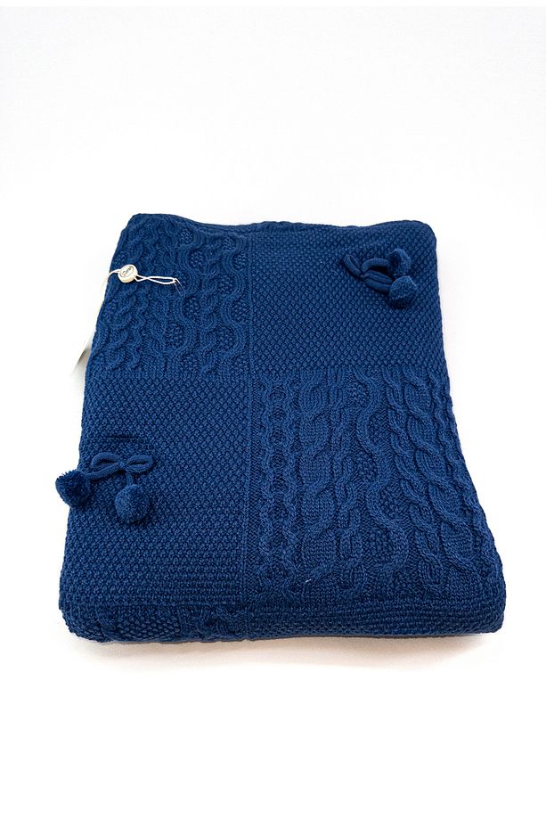 Patchwork Desenli Battaniye-Lacivert - 2
