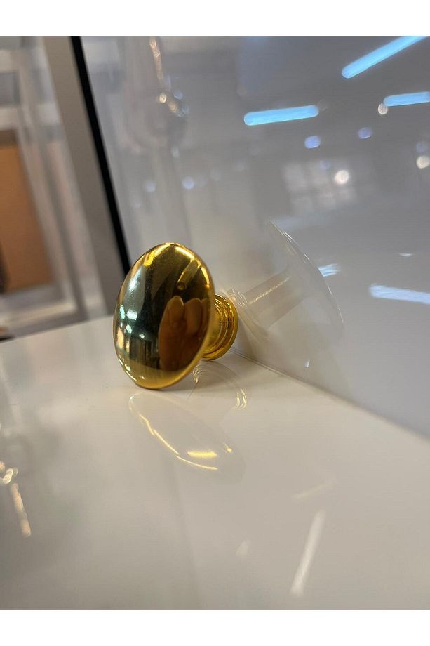 Metal Mantar Kulp Altın Renk Düğme Kulp Dolap Kulp Kapak Kulp Modern Çekmece Kulp Tek Delikli Gold - 5