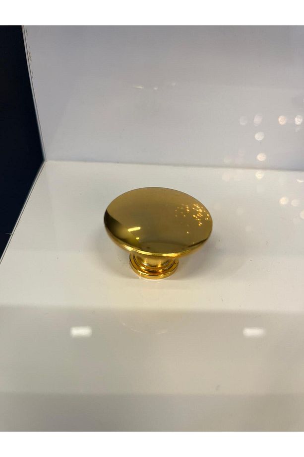 Metal Mantar Kulp Altın Renk Düğme Kulp Dolap Kulp Kapak Kulp Modern Çekmece Kulp Tek Delikli Gold - 1