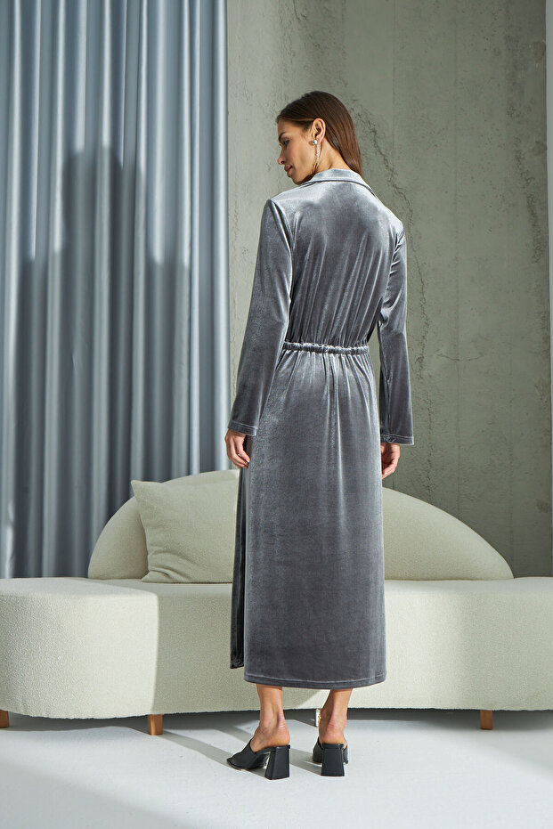 15409 KADİFE UZUN ELBİSE - 3