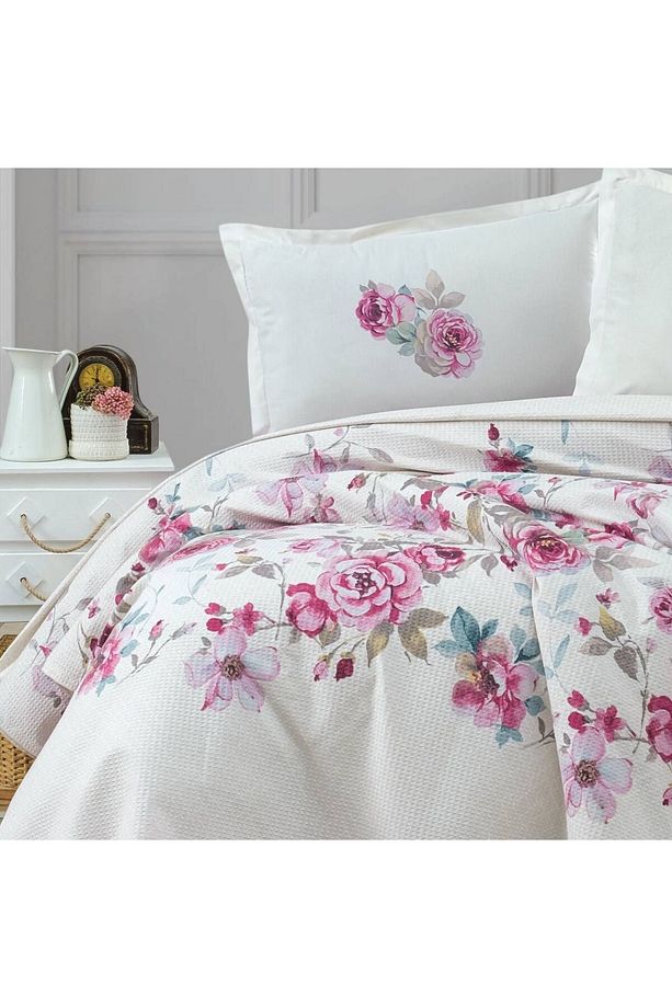 Clasy Tek Kişilik Pamuk Ranforce Pike Takımı Desima Pembe - 3