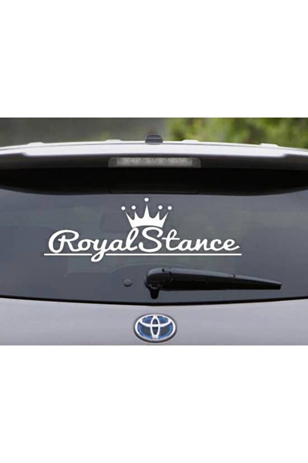 ملصق حروف زجاجي كبير الحجم من Royal Stance مع تاج للزجاج الخلفي