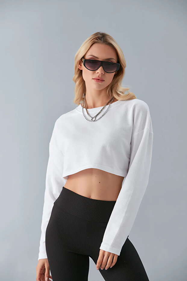 Basic Crop Sweatshirt - 1