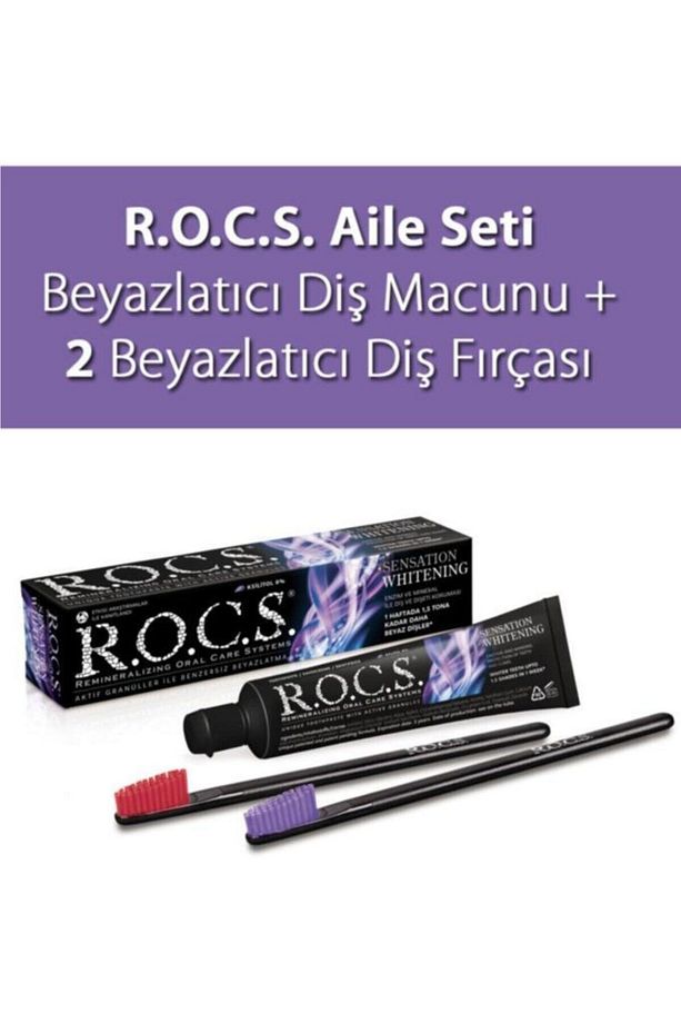Rocs Sensation Whitening Beyazlatıcı Diş Macunu Ve 2 Diş Fırçası - 1