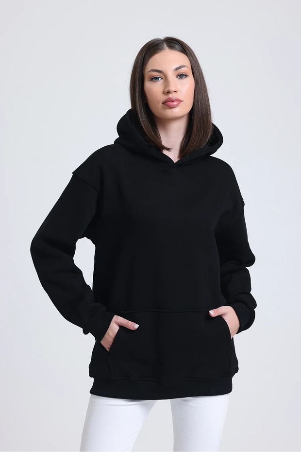 Basic Hooded Sweatshirt - 1