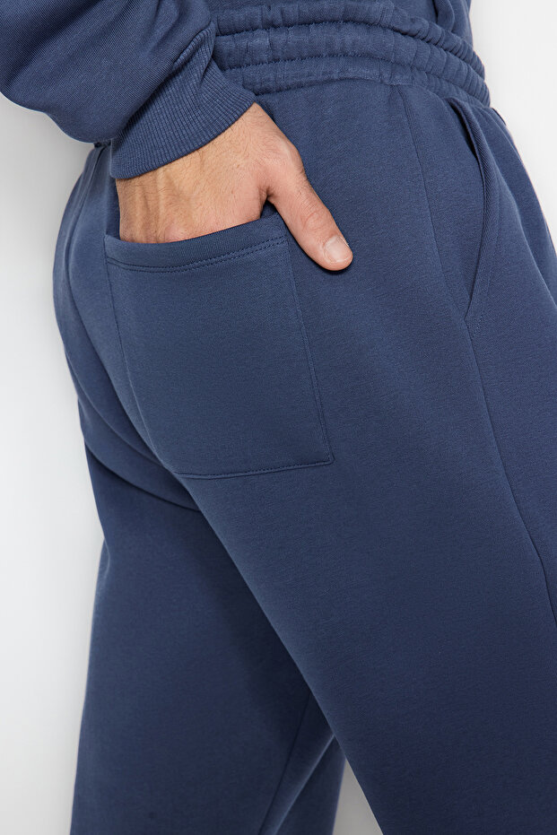 Soluk Indigo Regular Kesim Kapüşonlu Sıcak Tutan Sweatshirt Eşofman Takım TMNAW24EM00002 - 6