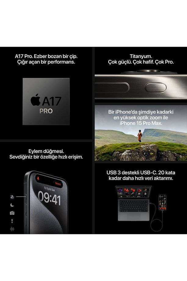 iPhone 15 Pro Max 1 TB Mavi Titanyum - 9