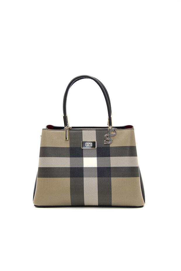 Brown - Black Sp1098 Women's Handbag