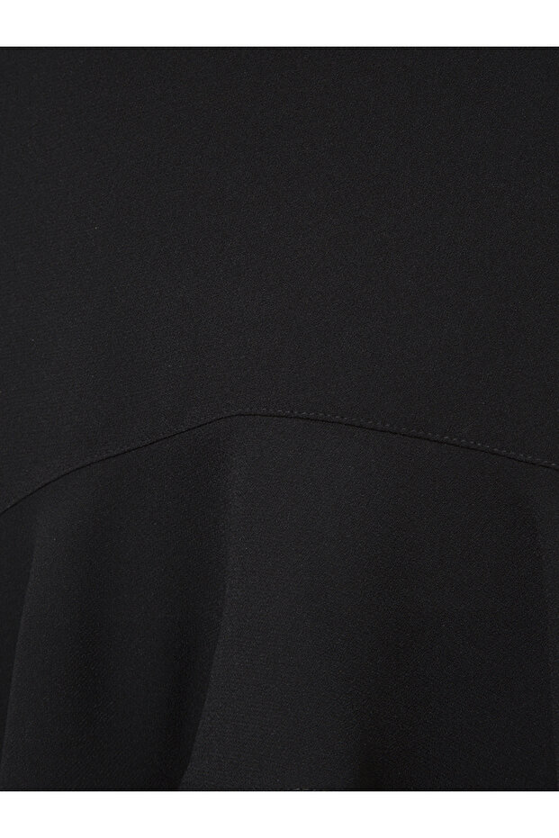 Volanlı Mini Etek - Siyah - 4