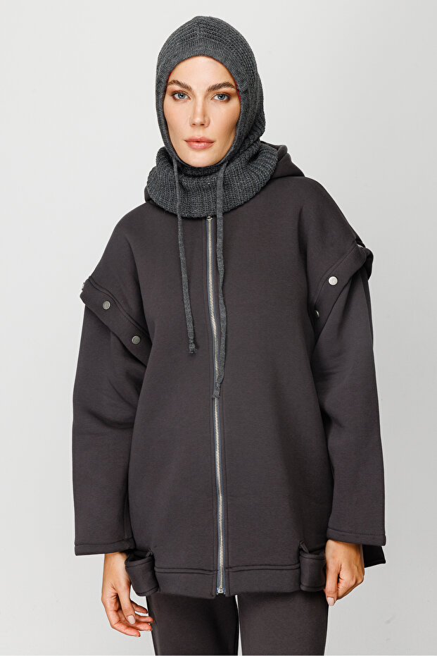 Füme Balaclava Triko Başlık - 5