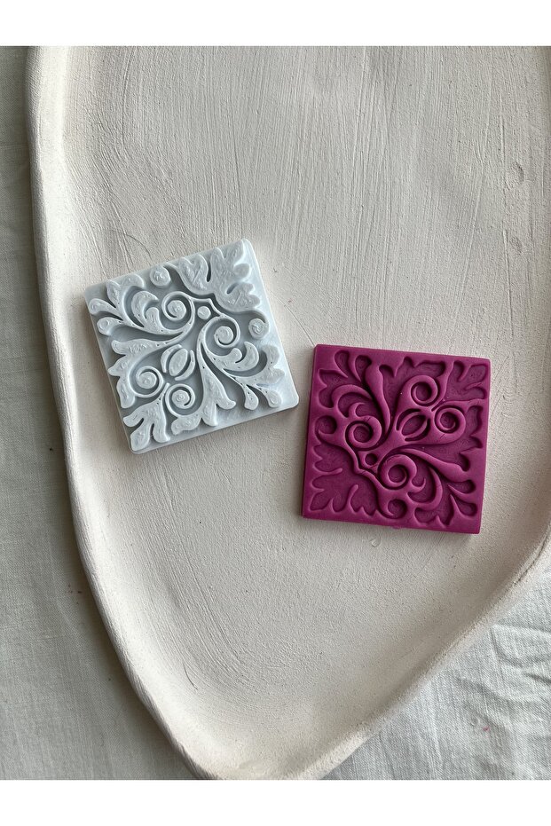 Baroque Patterned Ceramic Polymer Clay Cookie Seal - 1