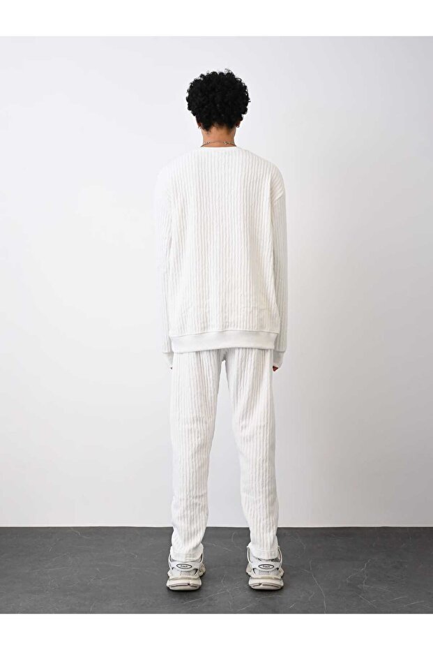 CREATIVE NAKIŞ İŞLEMELİ ÜÇ İPLİK SWEAT OVERSİZE UNİSEX - 5