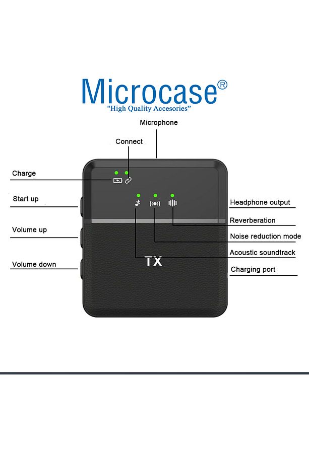 Lightning Girişli Profesyonel Wireless Kablosuz Yaka Mikrofonu Lavalier - AL4127 - 4