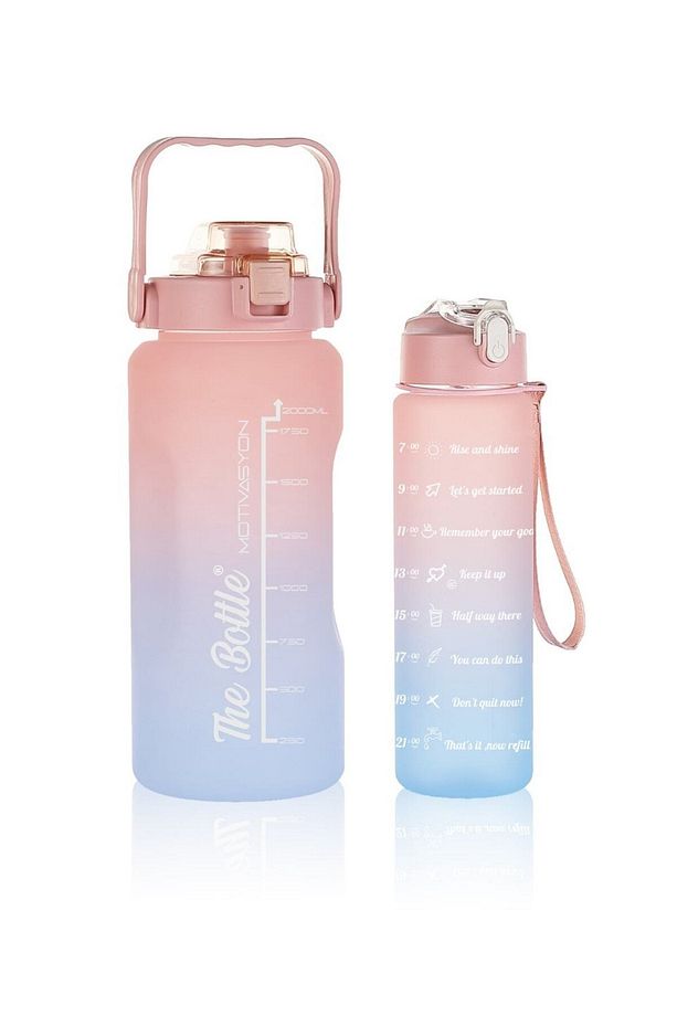 The Bottle Motivasyonel 2li Su Matarası Su Şişesi Suluk 2lt 750ml Yavrulu Tritan Su Şişesi Suluk - 1