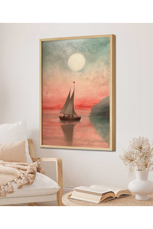Framed Single Painting Sailboat Series Classic Poster Painting Tk/119
