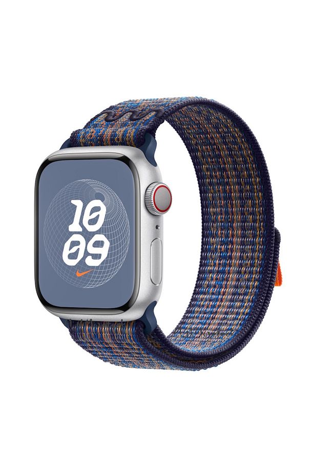 Apple Watch Series 9 GBS 45mm Uyumlu Nike Spor Loop Kordon Naylon Hasır Örgü -Game Royal Turuncu - 1