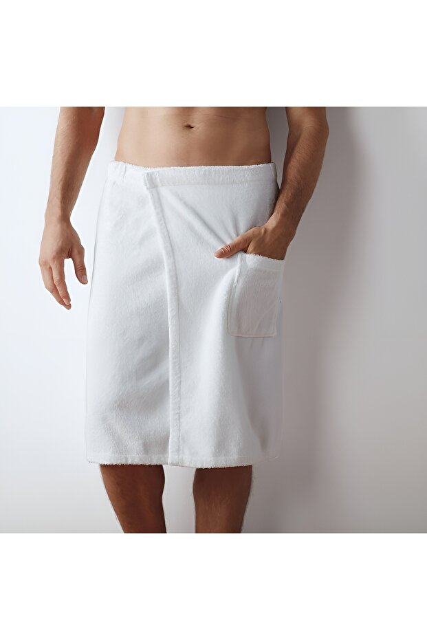 Cotton Hammam Sauna Skirt Velcro Beach Pool Towel Bathrobe