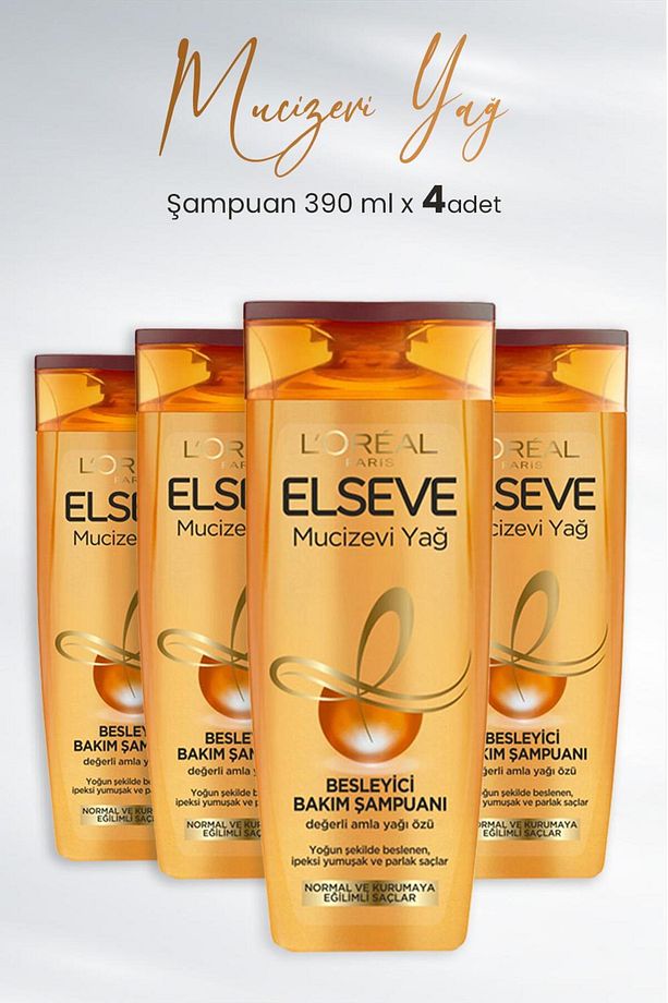 Mucizevi Yağ Besleyici Bakım Şampuanı Amla Yağı 390 ml X 4 Adet - 1