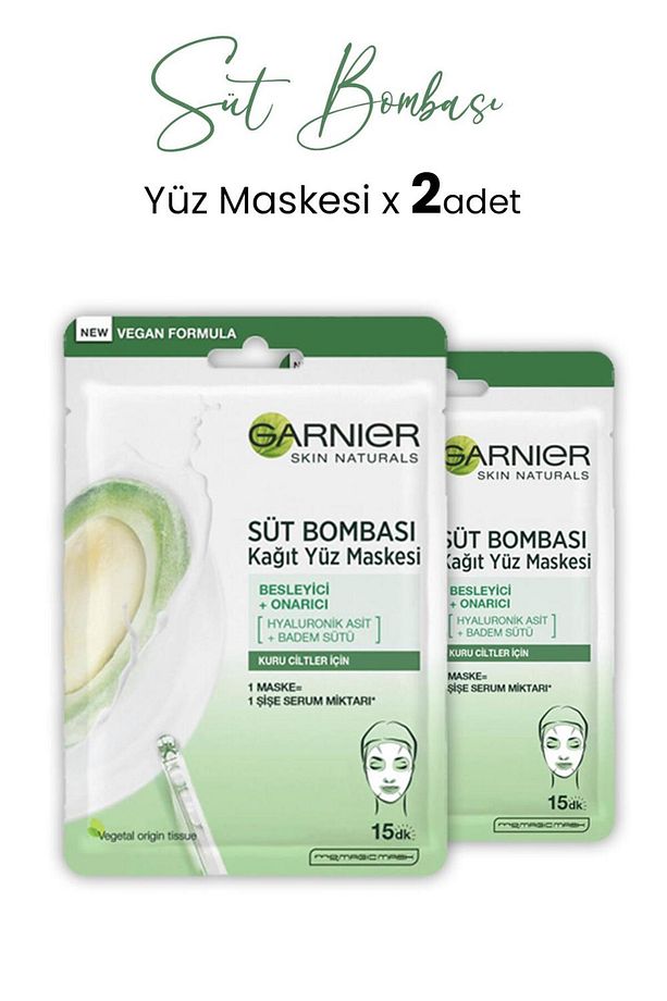Kağıt Yüz Maskesi Süt Bombası Badem Sütü 28 gr X 2 Adet - 1