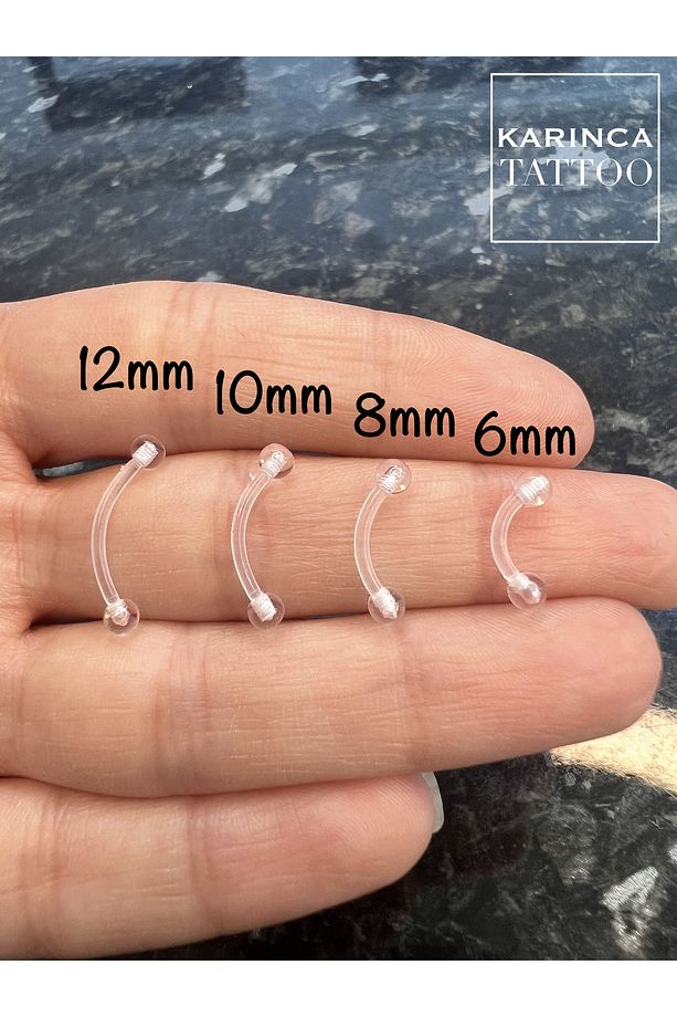 Bioplast Şeffaf Kulak Forward Helix Conch Smiley Bridge Snug Daith Tragus Septum Nipple Kaş Piercing - 1