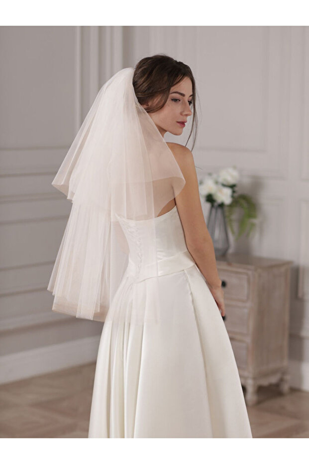 Double-Layer SIMPLE Veil - Bridal Veil, Wedding, Veil, Tulle, White SIMPLE WHITE DOUBLE-LAYER VEIL