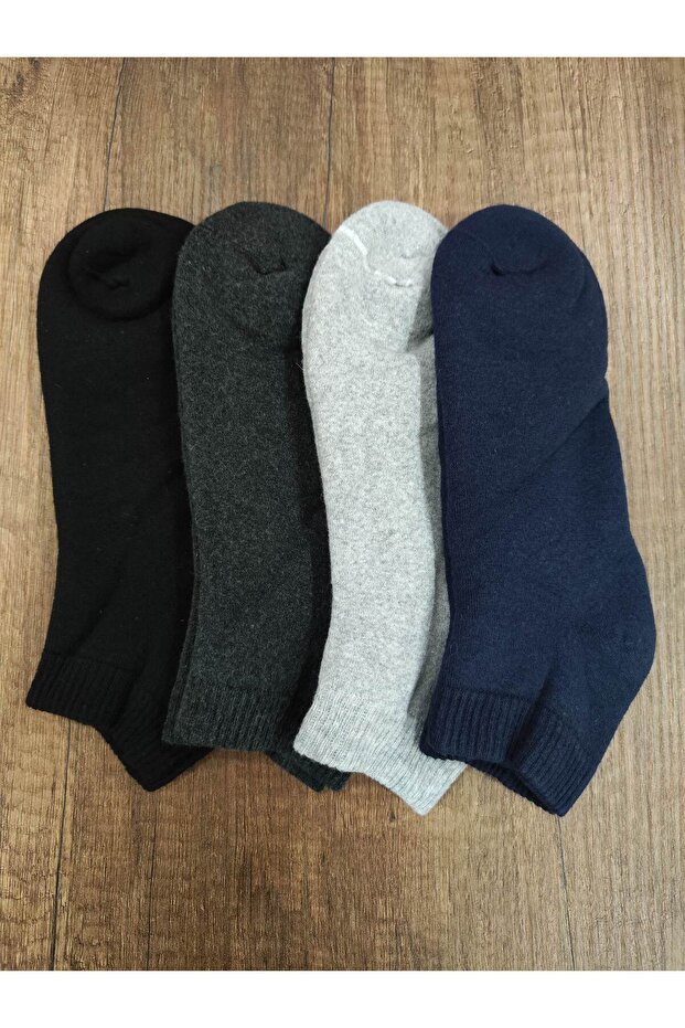 Unisex 4 Pairs Thick Winter Towel Short Booties Socks
