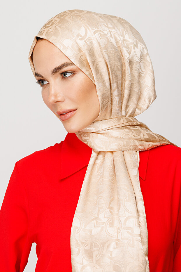Longar Pattern Shiny Jacquard Shawl - 1