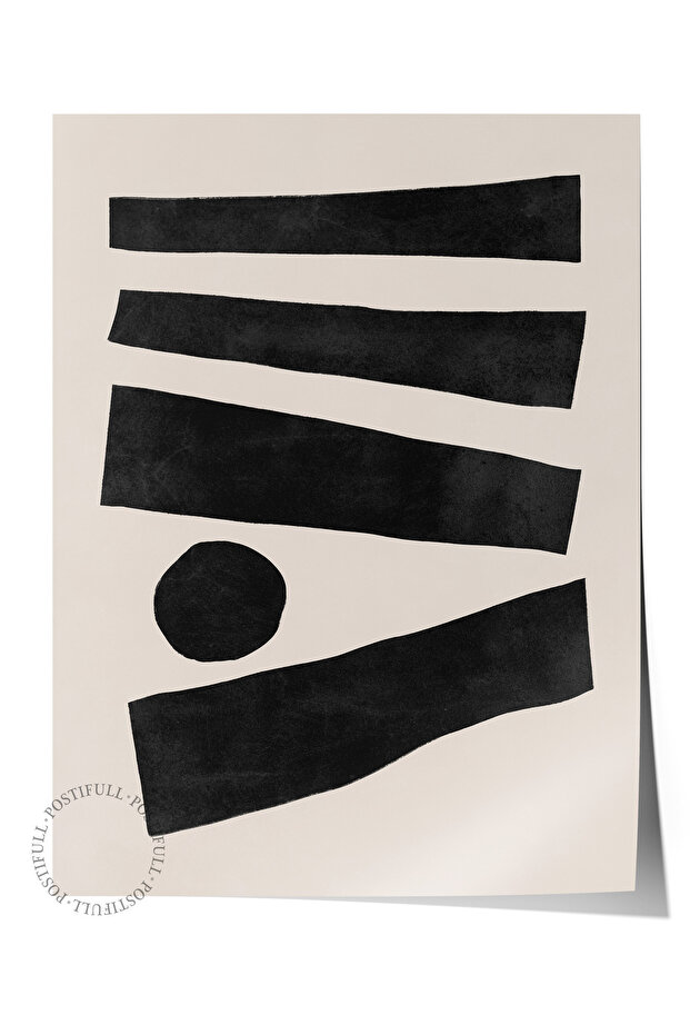 Black and White Abstract Themed Wall Poster, Modern Frameless Poster - Bedroom, Living Room Wall Decor