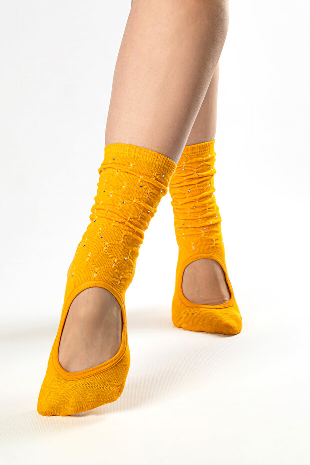 Caldo Yellow Pilates And Yoga Socks