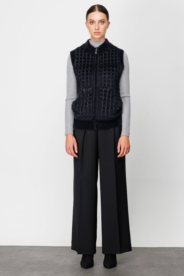 ON Fermuarlı Triko Yelek - 2