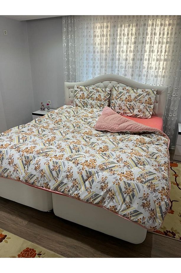 Tek Kişilik Pudra Çizgili Welsoft Yorgan Ve 1 Adet Yastık Kılıfı - 2
