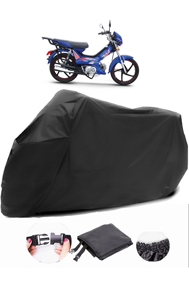 Kuba Runner 50 Rear Bag Compatible Tarpaulin Black Motorcycle Tarpaulin (Lock Compatible)