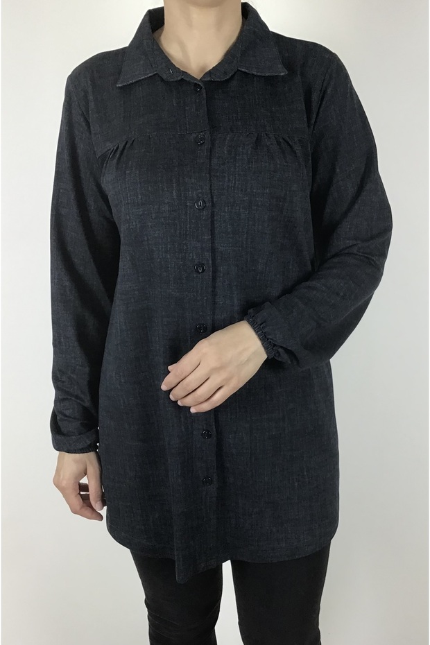 Seasonary Sleeves Button Shirt with Elastic Size