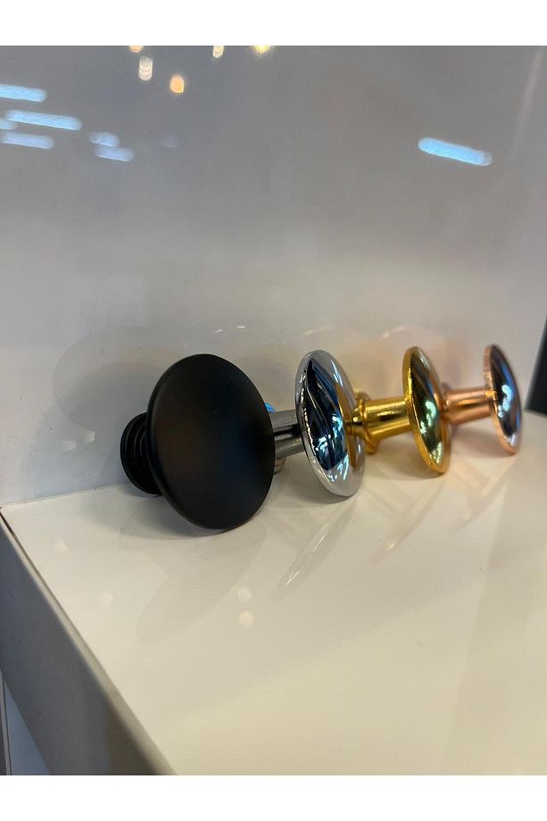 Metal Mantar Kulp Altın Renk Düğme Kulp Dolap Kulp Kapak Kulp Modern Çekmece Kulp Tek Delikli Gold - 6