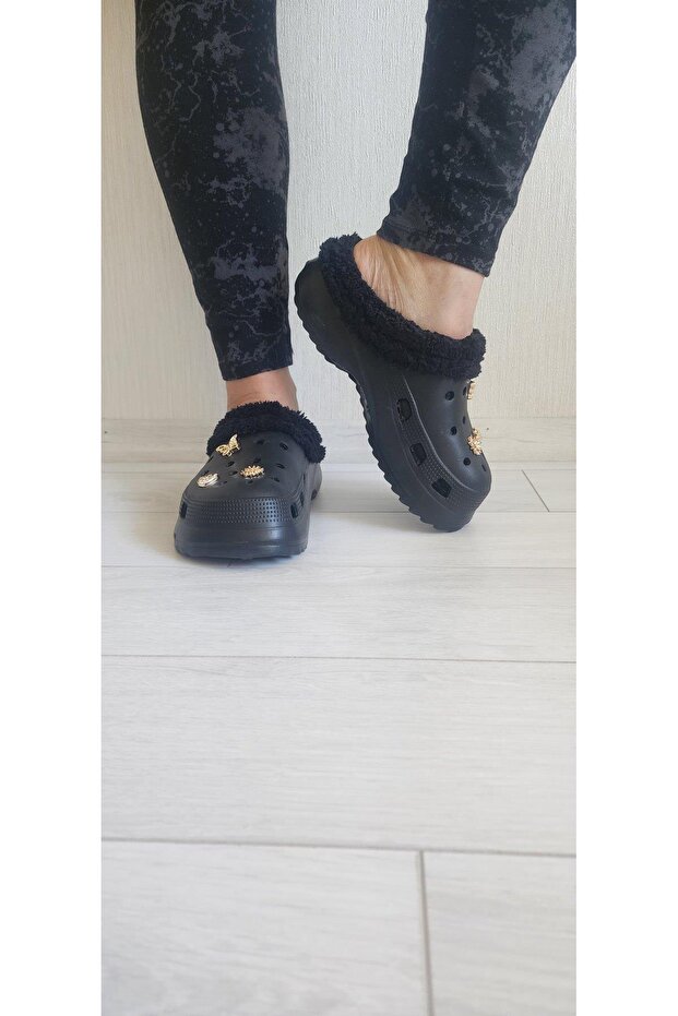 Stylish Doctor Nurse Chef Slippers with Fur Inside and Stones