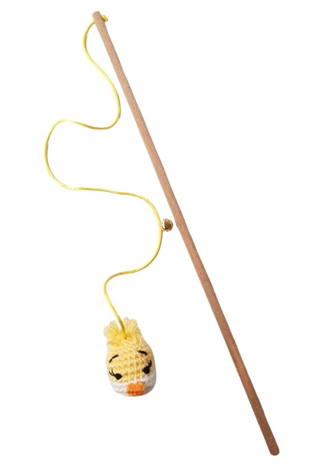 Duck Amugurumi Cat Fishing Rod with Bells